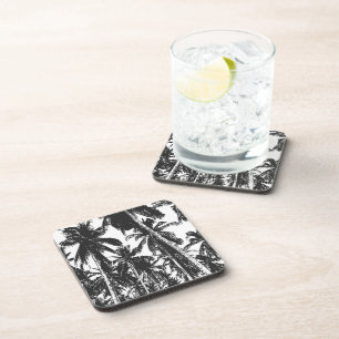 Tropical Leaves Palm Trees in a Posterised Design Coaster