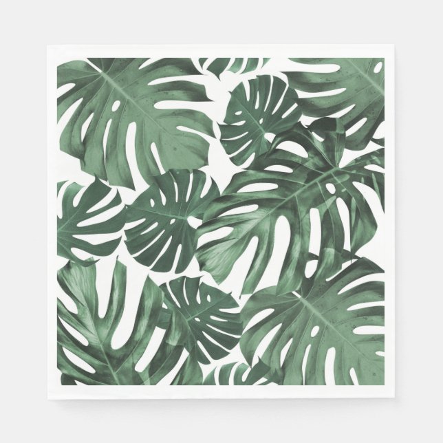 Tropical Leaves Party Napkin (Front)