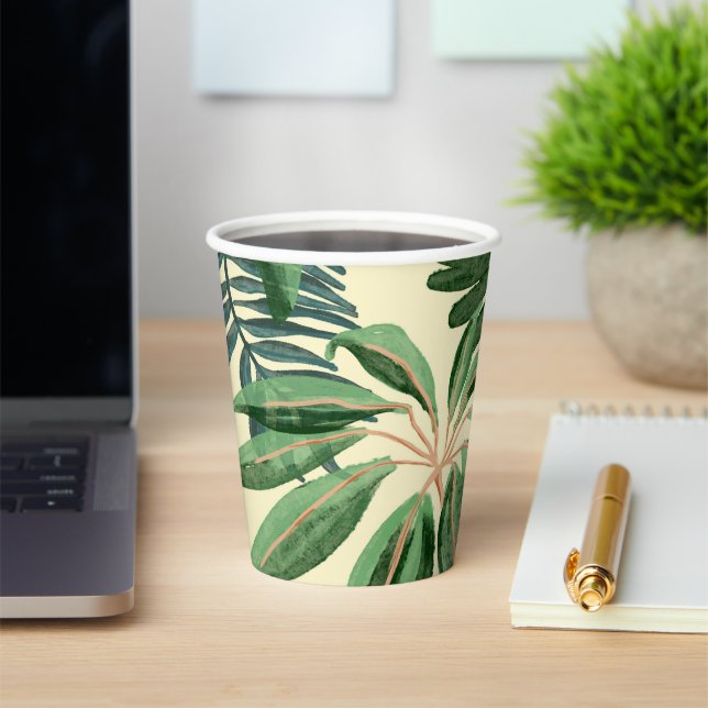 Tropical leaves PARTY Paper Cups (Insitu)