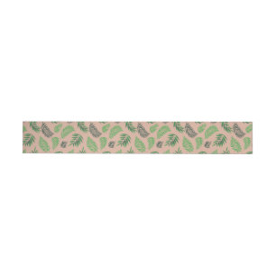 Tropical Leaves Pattern 10 Wrap Around Label