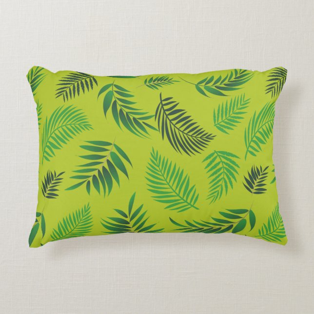 Tropical Leaves Pattern 12 Accent Pillow (Front)