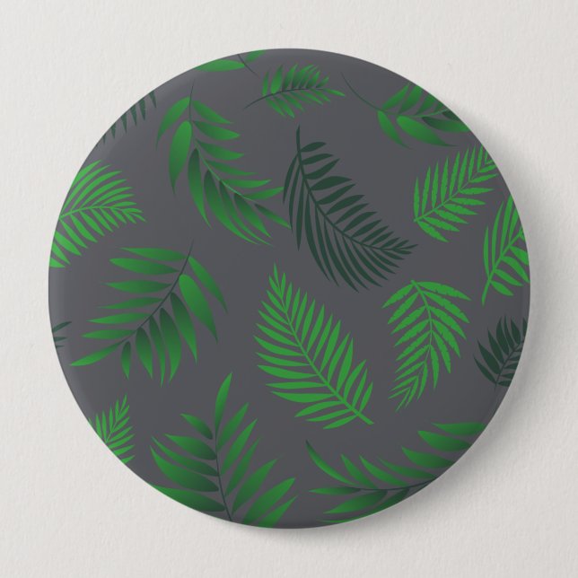 Tropical Leaves Pattern 13 4 Inch Round Button (Front)