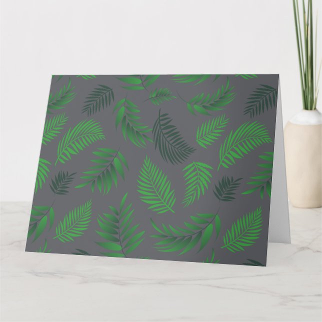 Tropical Leaves Pattern 13 Thank You Card (Front)