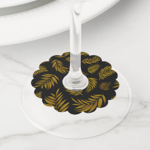 Tropical Leaves Pattern 14 Wine Glass Tag