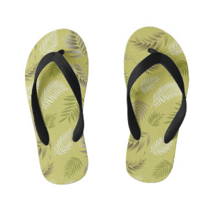 Tropical Leaves Pattern 17 Kid's Flip Flops