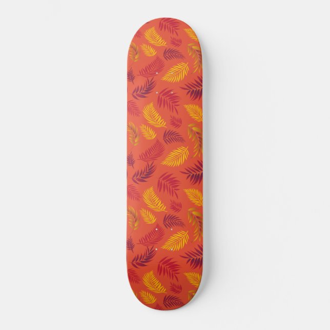 Tropical Leaves Pattern 18 Skateboard (Front)