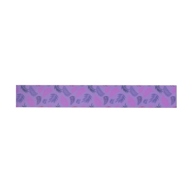 Tropical Leaves Pattern 19 Wrap Around Label (Individual)