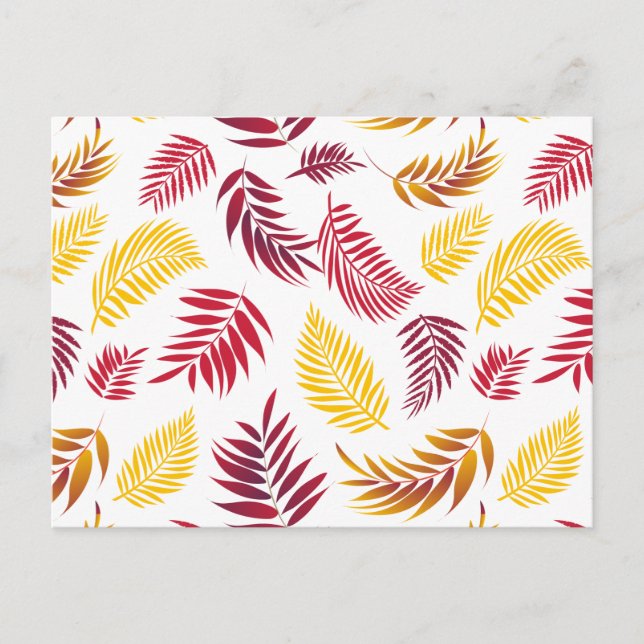 Tropical Leaves Pattern 20 Postcard (Front)