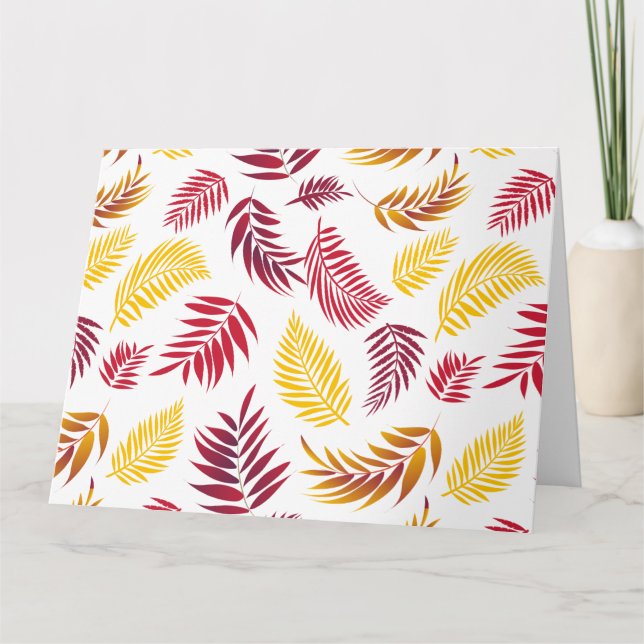 Tropical Leaves Pattern 20 Thank You Card (Front)