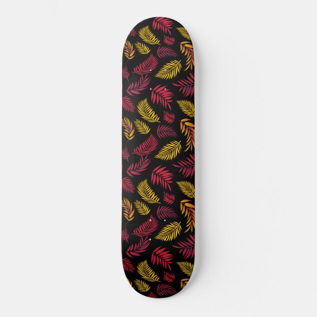 Tropical Leaves Pattern 21 Skateboard (Front)