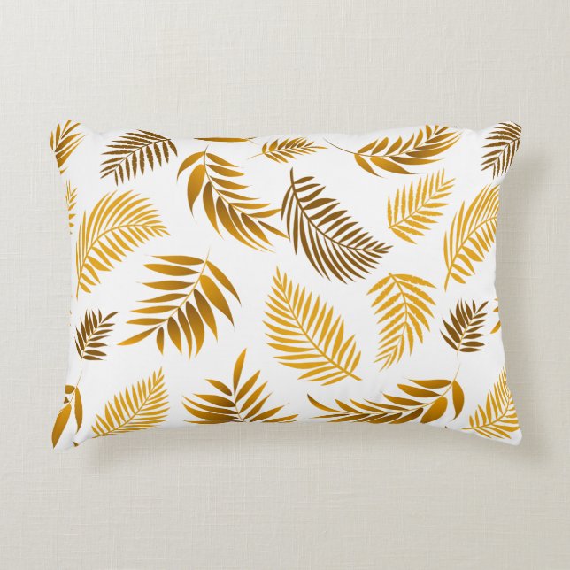 Tropical Leaves Pattern 22 Accent Pillow (Front)