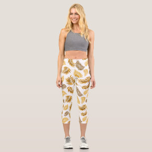 Tropical Leaves Pattern 22 Capri Leggings