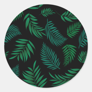Tropical Leaves Pattern 2 Classic Round Sticker
