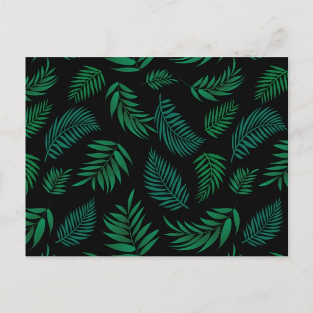 Tropical Leaves Pattern 2 Holiday Postcard (Front)
