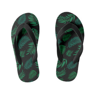 Tropical Leaves Pattern 2 Kid's Flip Flops
