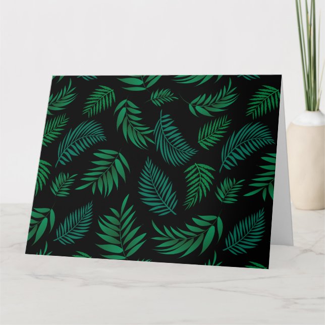 Tropical Leaves Pattern 2 Thank You Card (Front)