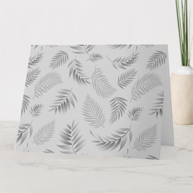 Tropical Leaves Pattern 5 Thank You Card (Front)