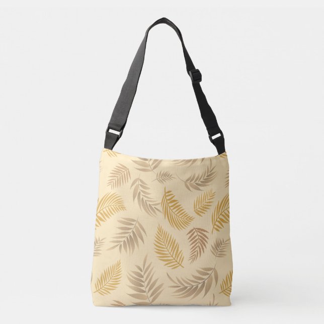 Tropical Leaves Pattern 6 Crossbody Bag (Front)