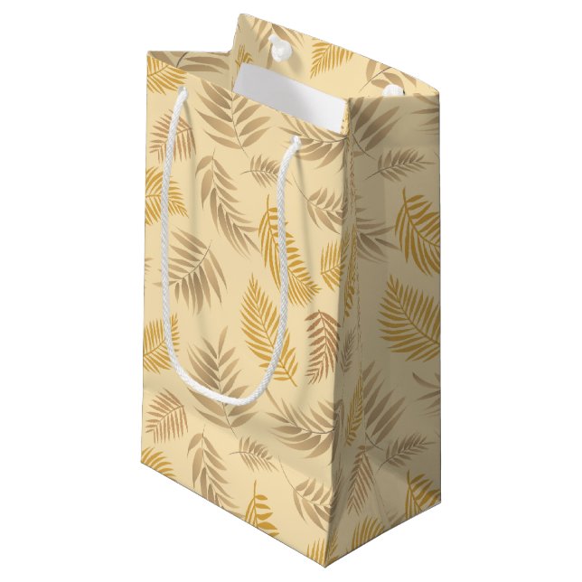 Tropical Leaves Pattern 6 Small Gift Bag (Front Angled)