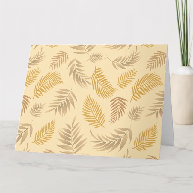 Tropical Leaves Pattern 6 Thank You Card (Front)