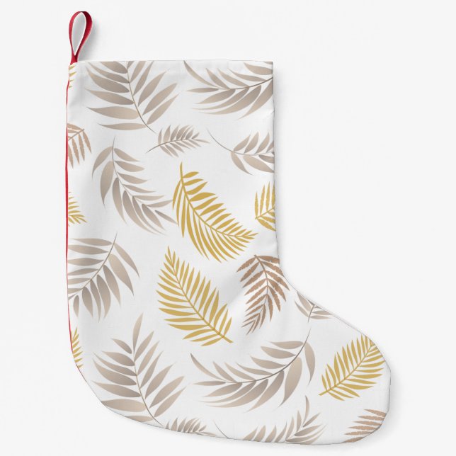 Tropical Leaves Pattern 7 Small Christmas Stocking (Front)
