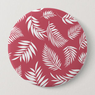 Tropical Leaves Pattern 8 4 Inch Round Button