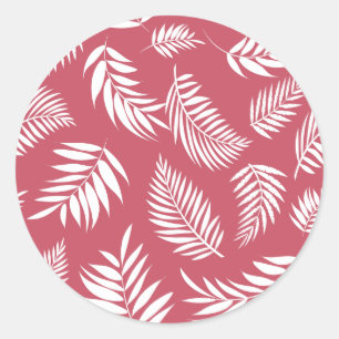 Tropical Leaves Pattern 8 Classic Round Sticker
