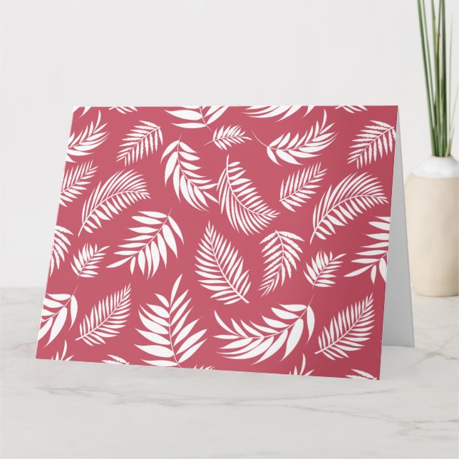 Tropical Leaves Pattern 8 Thank You Card (Front)