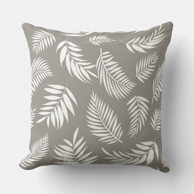 Tropical Leaves Pattern 9 Throw Pillow (Front)