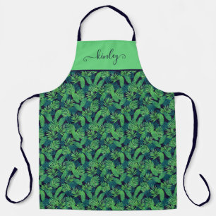 Tropical Leaves Pattern Apron