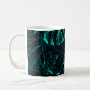 Tropical leaves pattern coffee mug