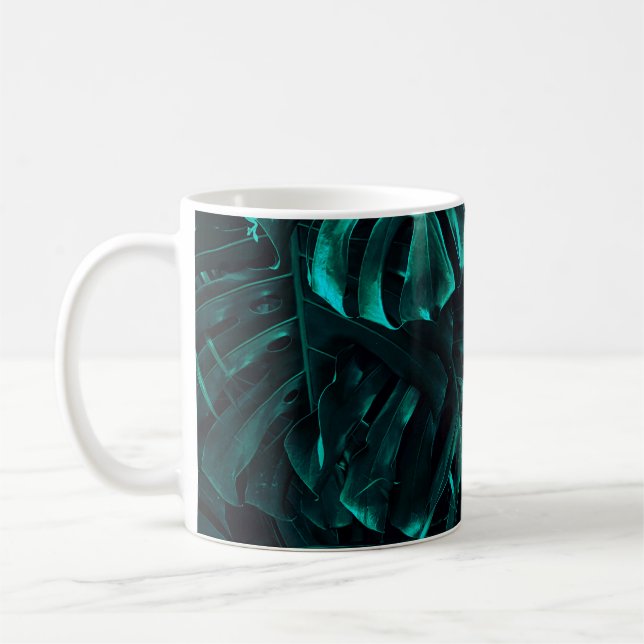 Tropical leaves pattern coffee mug (Left)