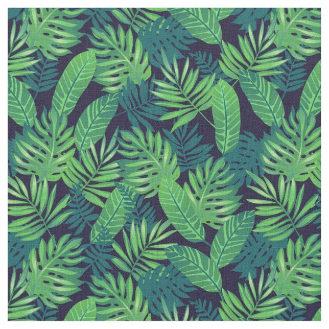 Tropical Leaves Pattern Fabric (Close Up)
