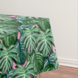 Tropical Leaves Pattern - Green Foliage Tablecloth