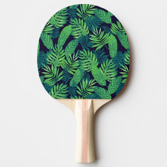 Tropical Leaves Pattern Ping Pong Paddle (Front)