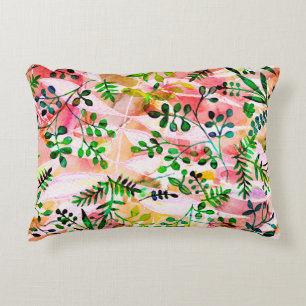 Tropical leaves pattern repeating. Artistic photo Accent Pillow