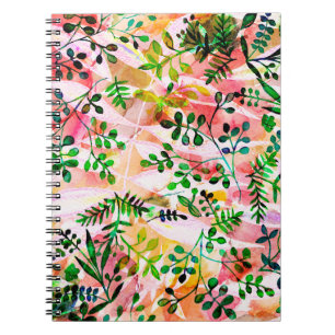 Tropical leaves pattern repeating. Artistic photo  Notebook