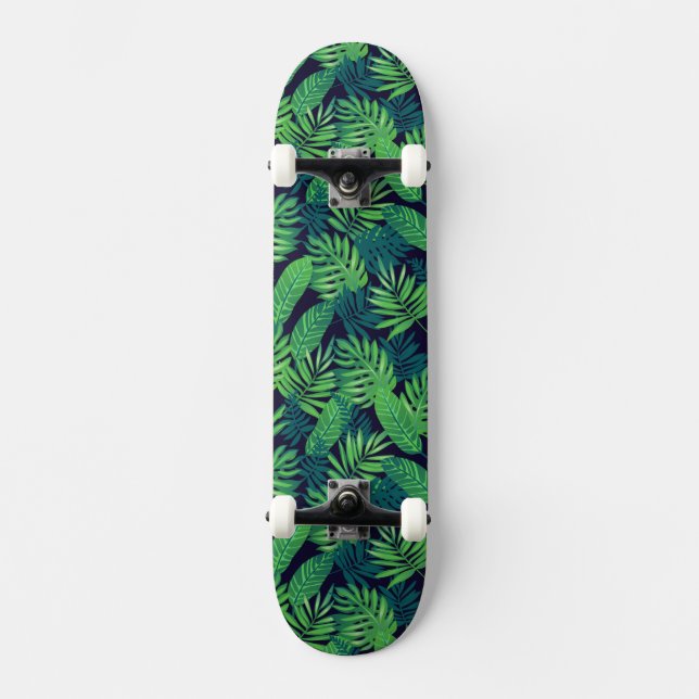Tropical Leaves Pattern Skateboard (Front)