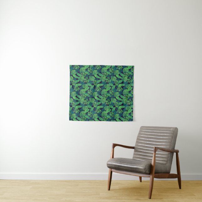 Tropical Leaves Pattern Tapestry (In Situ (Horizontal))