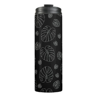 Tropical Leaves Pattern Thermal Tumbler