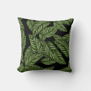 Tropical Leaves Pattern Throw Pillow