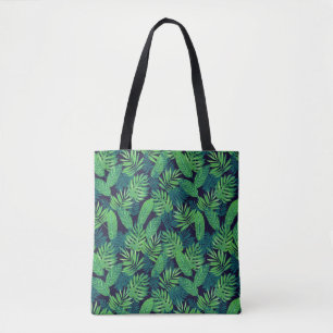 Tropical Leaves Pattern Tote Bag