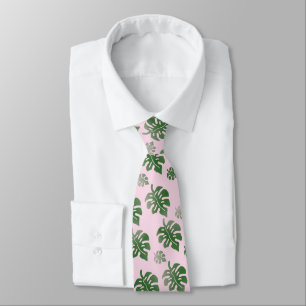 Tropical Leaves Pattern Wedding Party Dancing  Tie