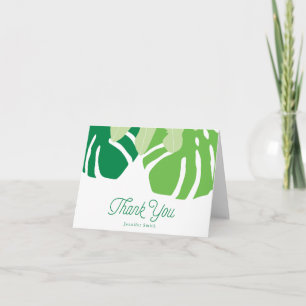 Tropical Leaves Personalized Thank You Note Card