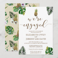 Tropical Leaves Pineapple Luau Engagement