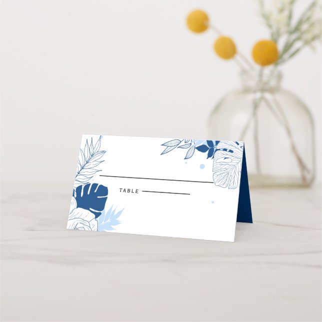 Tropical Leaves  Place Card (Front)
