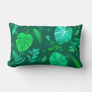 Tropical Leaves Plants DK Lumbar Pillow