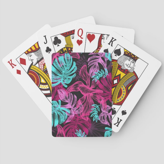 Tropical Leaves Playing Cards (Back)