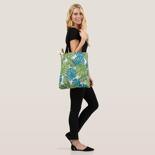 Tropical leaves, popular pattern, tote bag (On Model)