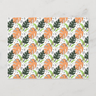 tropical leaves postcard